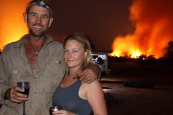 A bushfire erupts on the Canning Stock Route. 