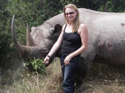 Summer befriends a black rhino.